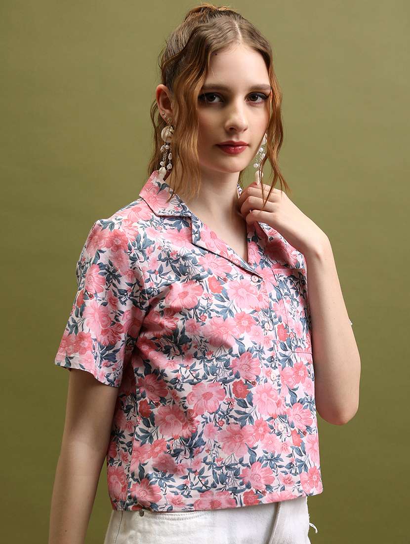 women printed green cotton regular top - 22470951 -  Standard Image - 3