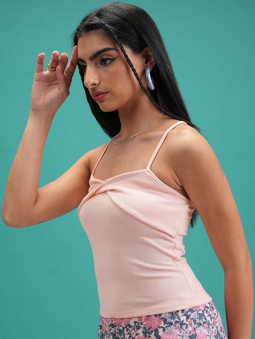 women solid pink polyester regular top - 22470953 -  Standard Image - 3
