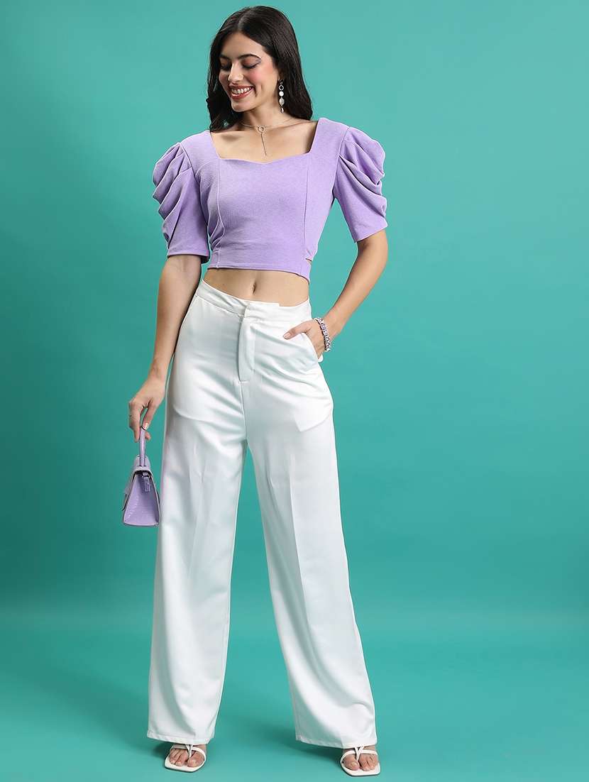 women solid purple polyester regular top - 22471079 -  Standard Image - 5
