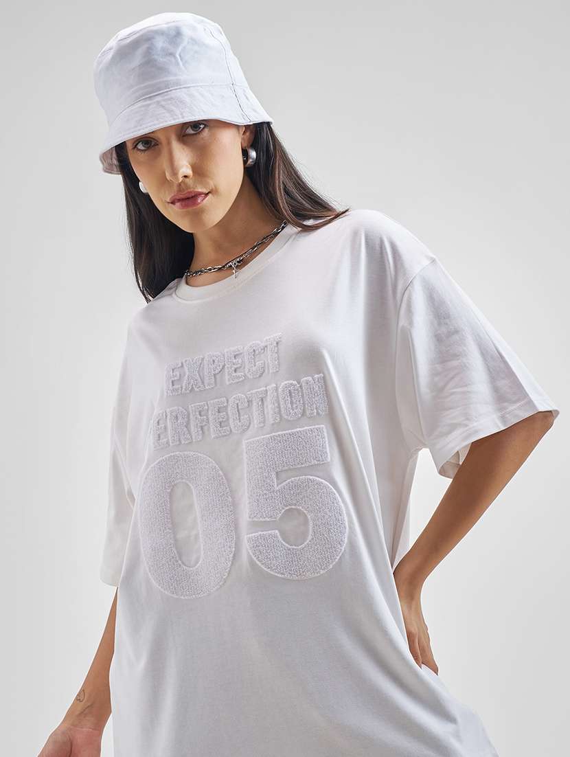 women graphic white cotton regular t-shirt