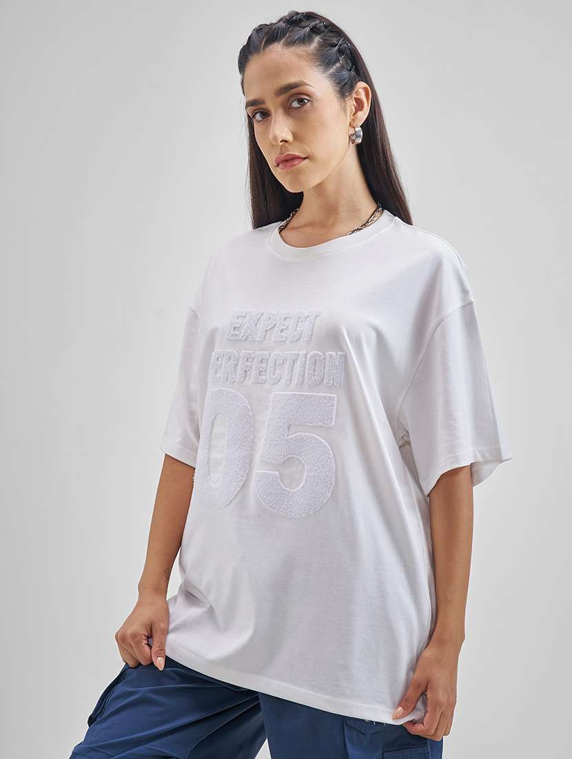 women graphic white cotton regular t-shirt - 22471130 -  Standard Image - 3