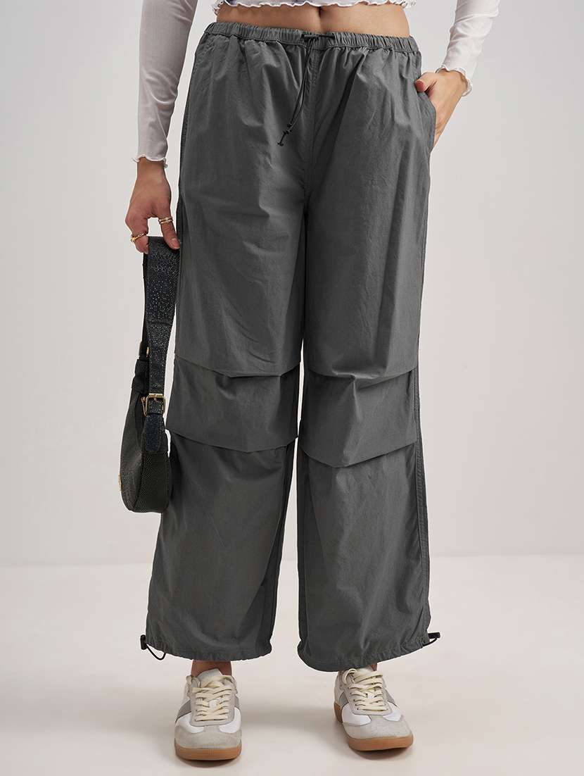 women grey cotton chinos trouser