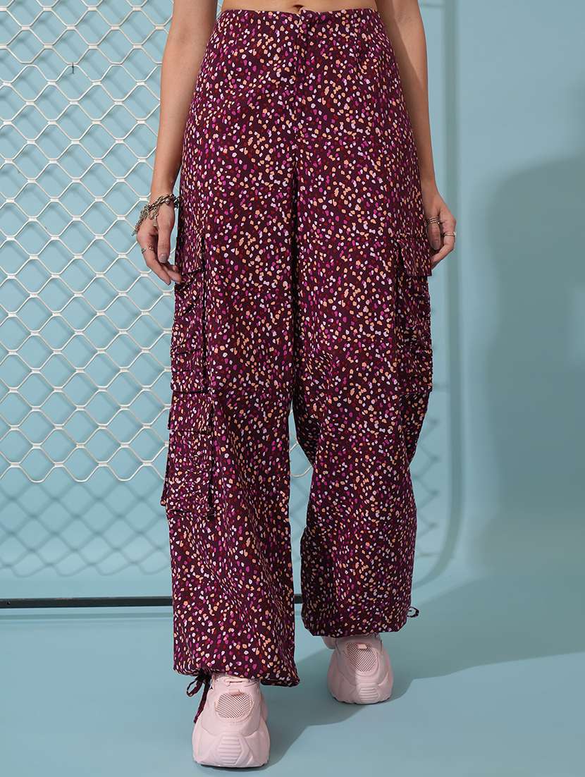 women maroon cotton chinos trouser
