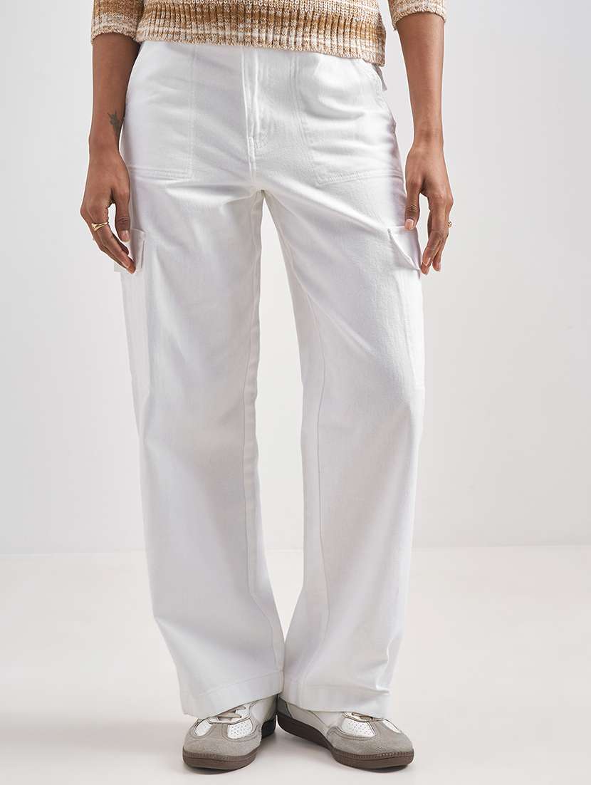 women white cotton chinos trouser