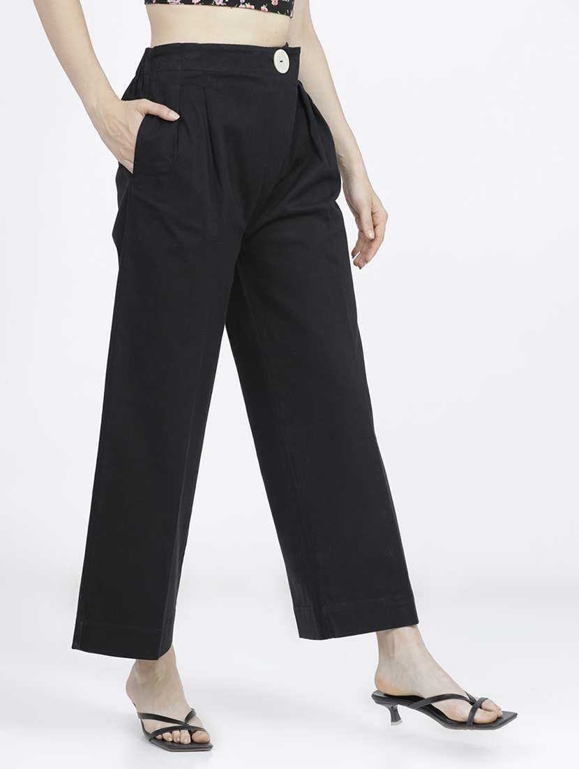 women black cotton chinos trouser - 22471182 -  Standard Image - 3