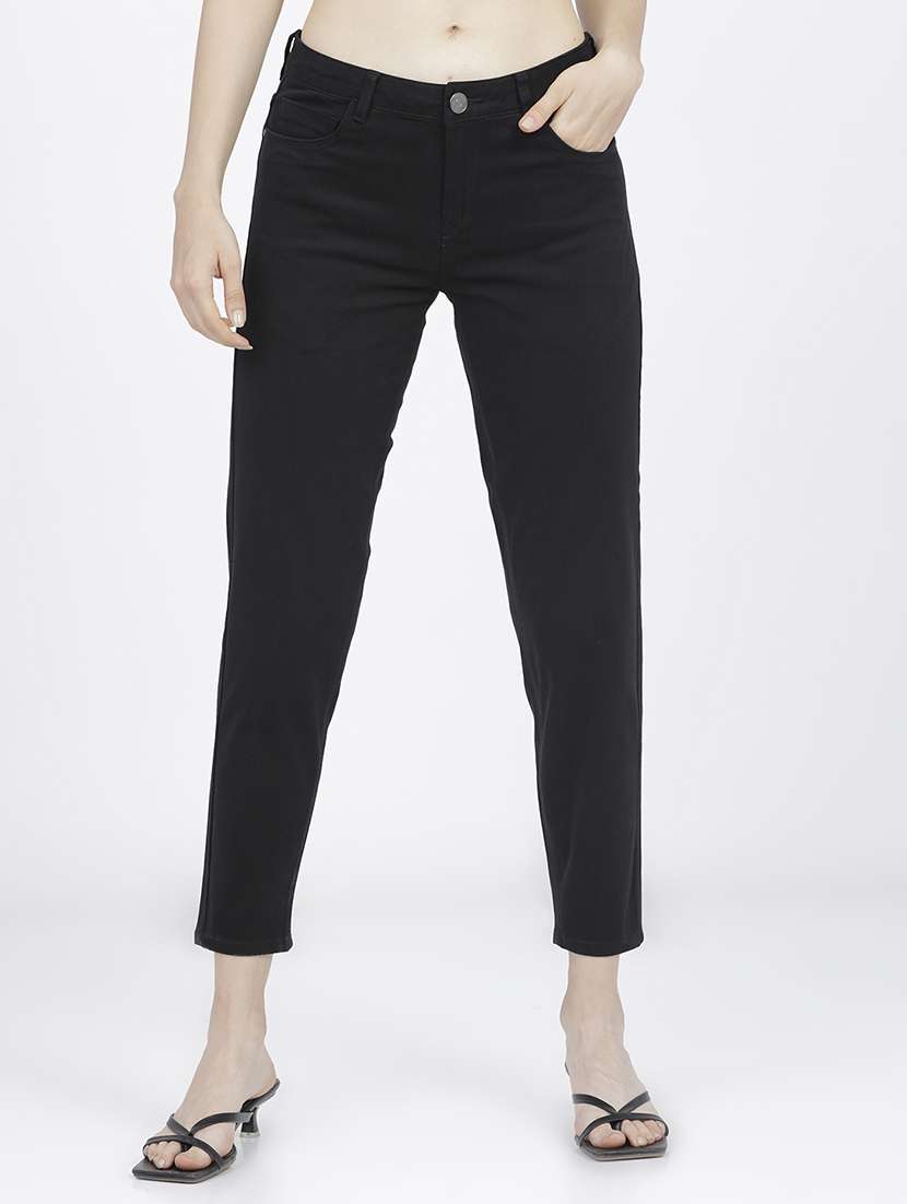 women black cotton chinos trouser