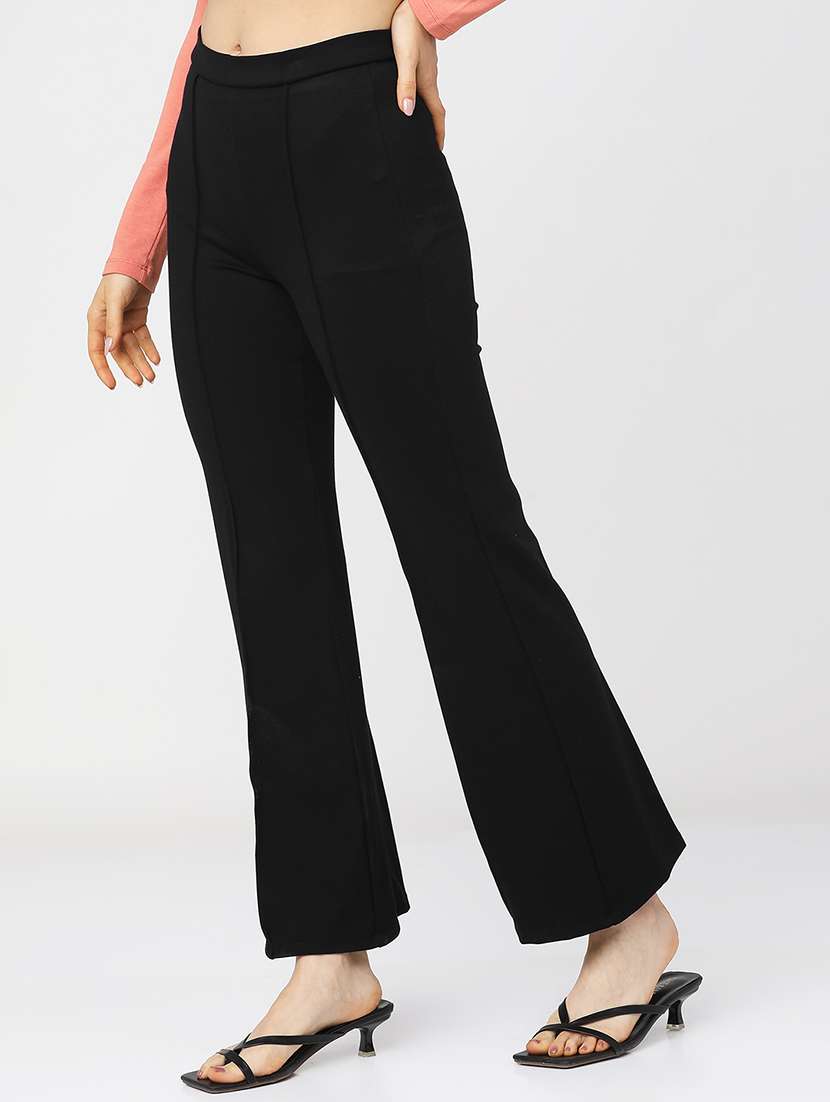 women black viscose chinos trouser - 22471184 -  Standard Image - 3