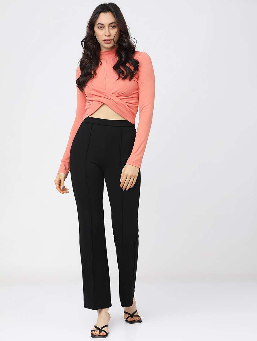 women black viscose chinos trouser - 22471184 -  Standard Image - 5