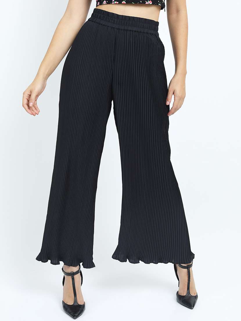 women black polyester chinos trouser
