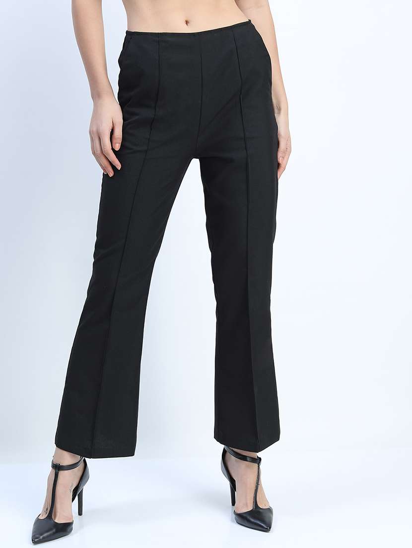 women black polyester chinos trouser