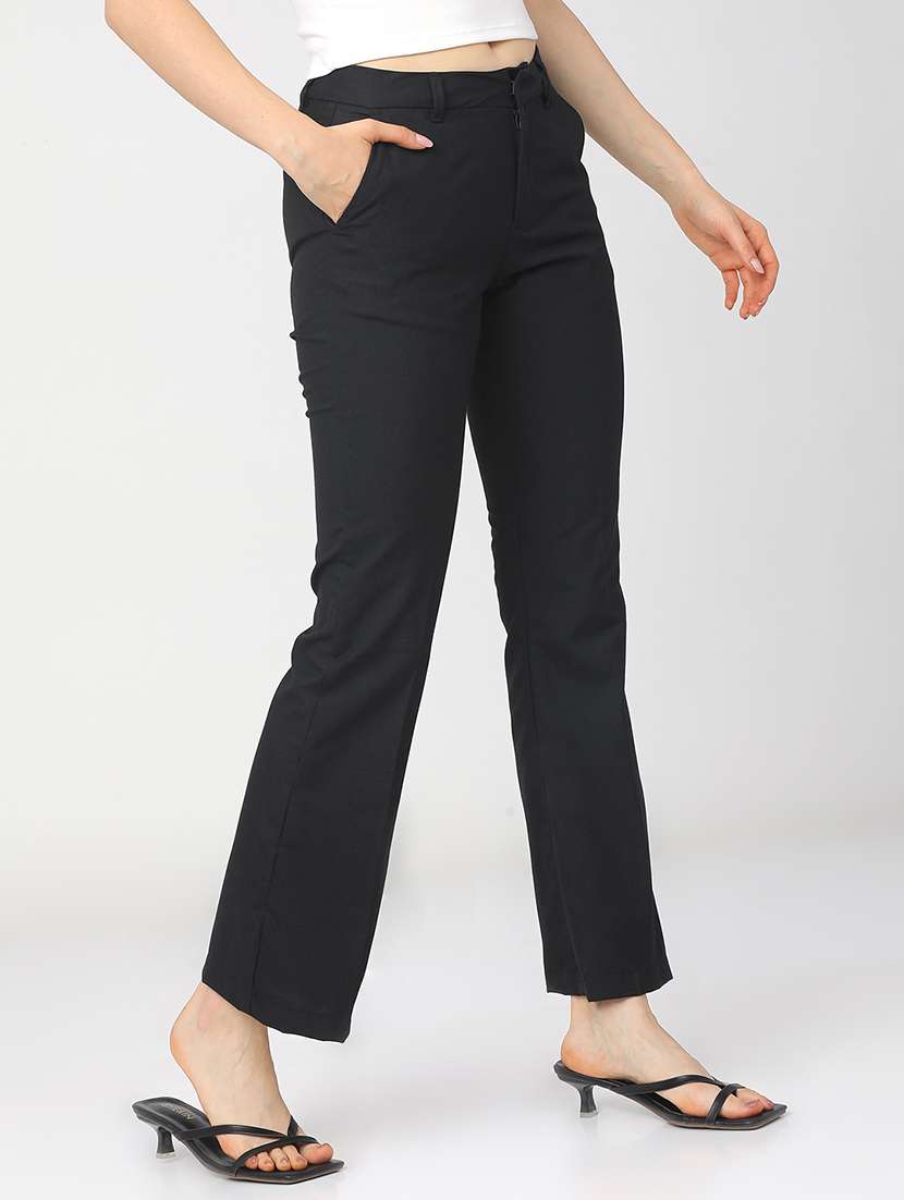 women black polyester chinos trouser - 22471210 -  Standard Image - 3