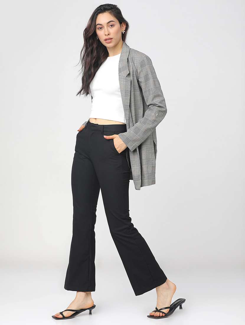 women black polyester chinos trouser - 22471210 -  Standard Image - 5