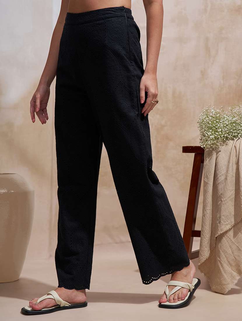 women black cotton chinos trouser - 22471228 -  Standard Image - 3