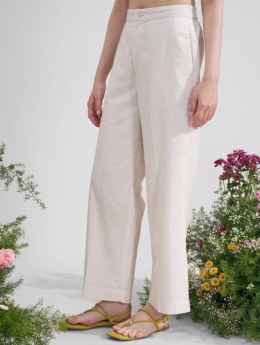 women white cotton chinos trouser - 22471230 -  Standard Image - 3
