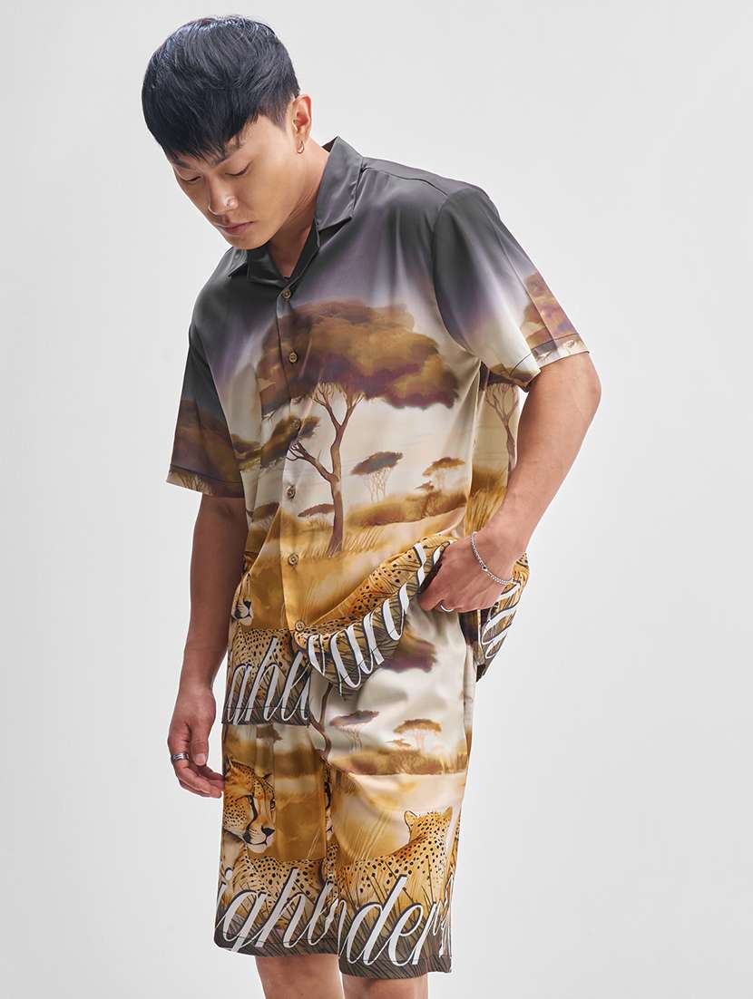 men multi colored polyester plain co-ord set - 22471275 -  Standard Image - 3
