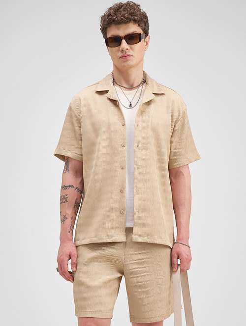 Men Polyester Plain Co Ord Set