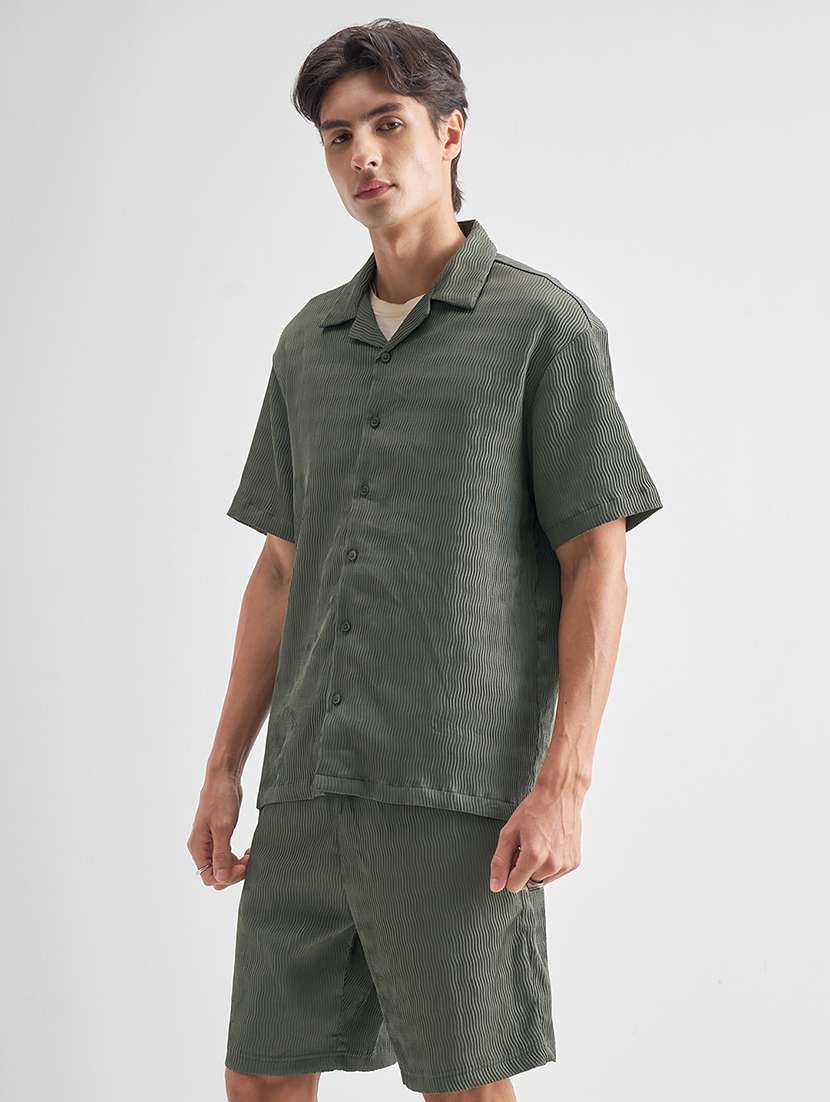 men polyester plain co-ord set - 22471282 -  Standard Image - 3