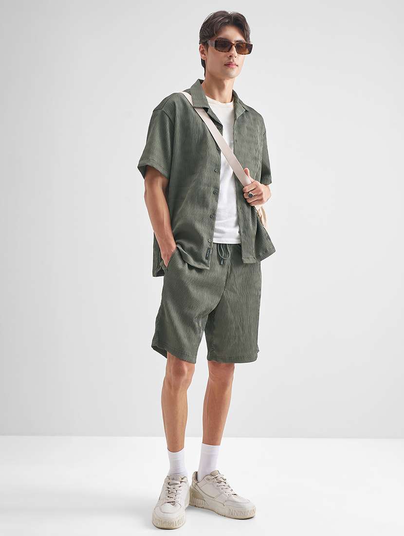 men polyester plain co-ord set - 22471282 -  Standard Image - 5
