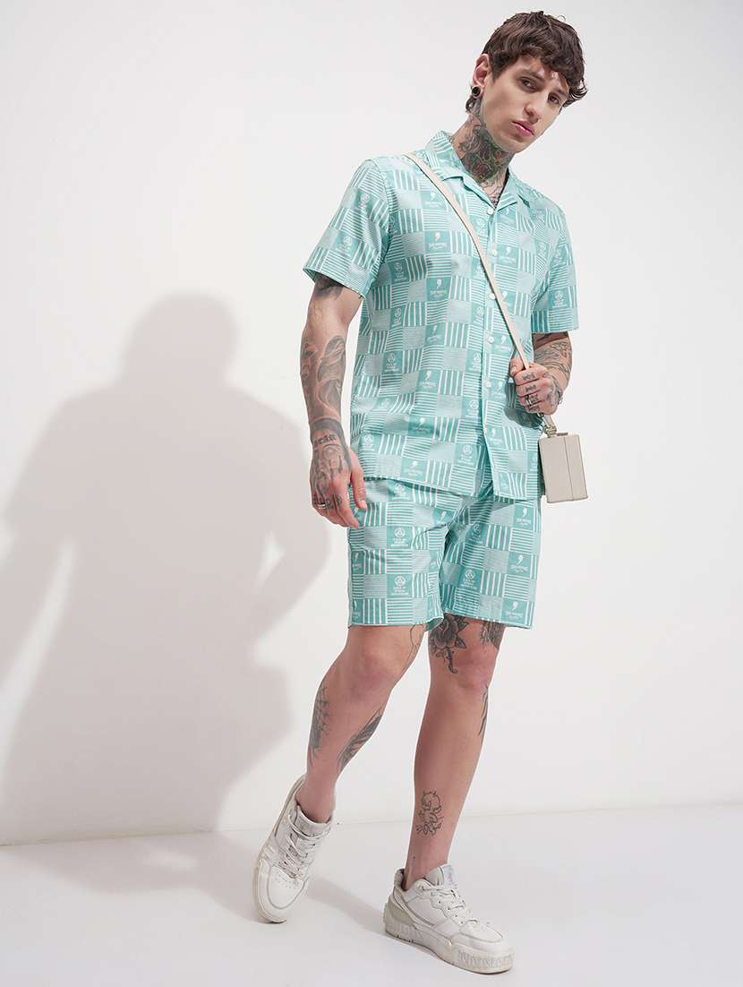 men blue cotton plain co-ord set - 22471286 -  Standard Image - 5