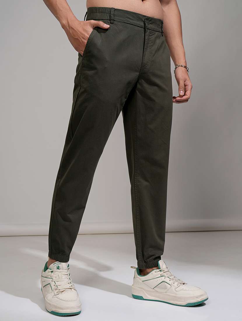 men black cotton chinos casual trouser - 22471293 -  Standard Image - 3