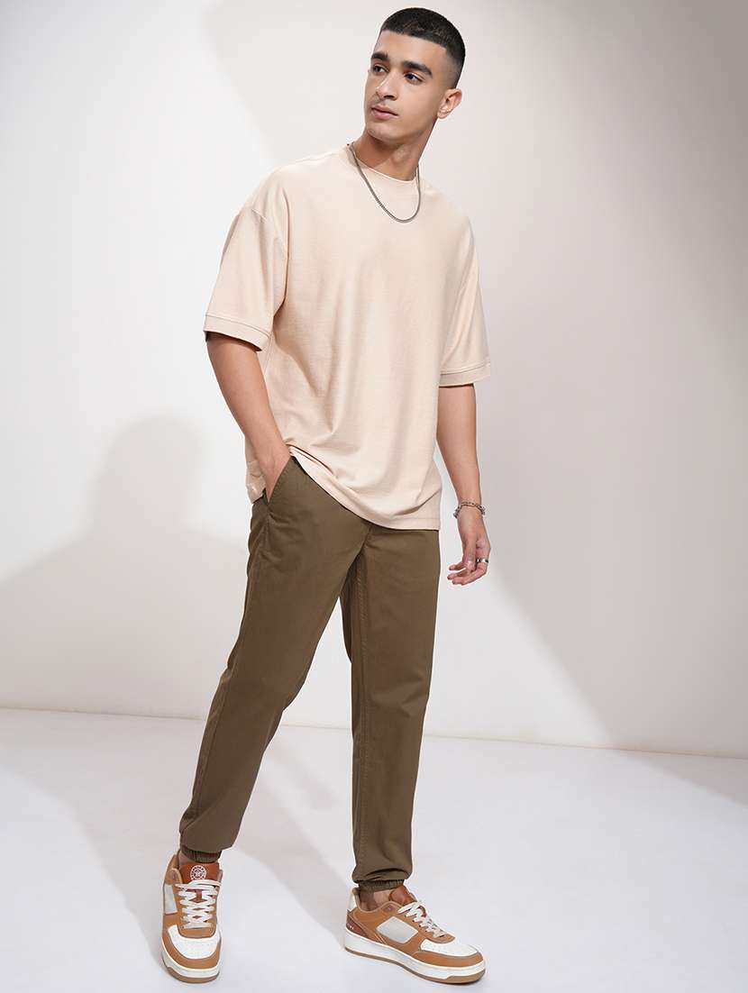 men brown cotton chinos casual trouser - 22471294 -  Standard Image - 5