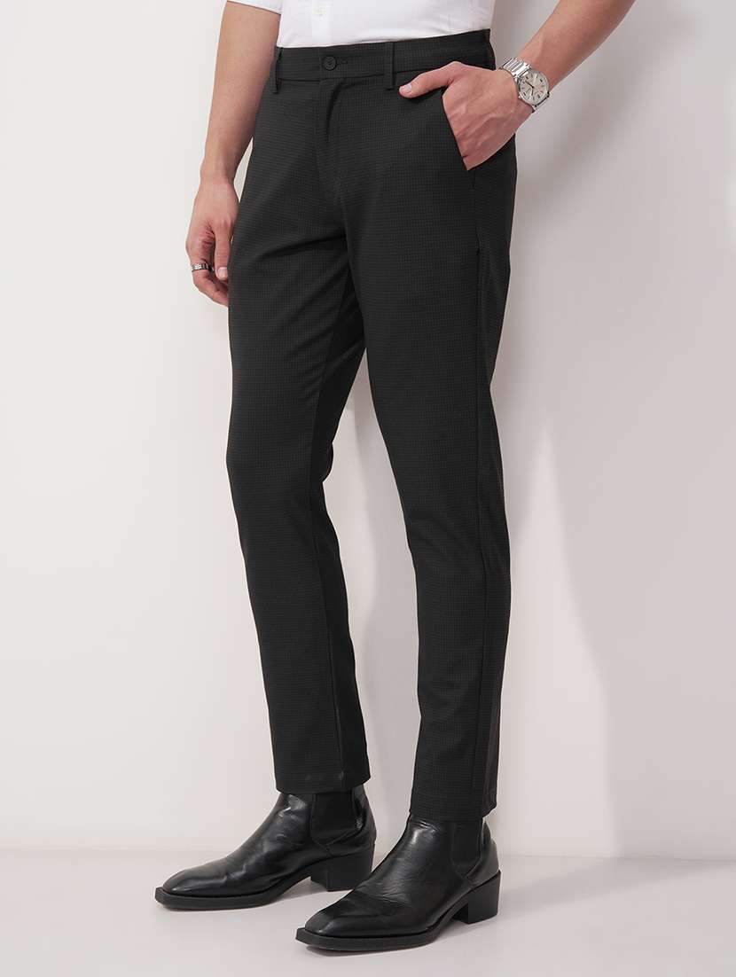 men black polyester chinos casual trouser - 22471302 -  Standard Image - 3