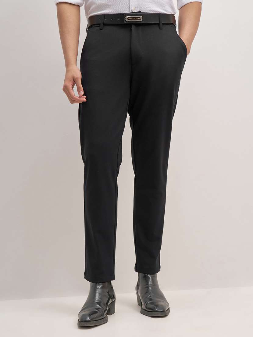 men black nylon chinos casual trouser
