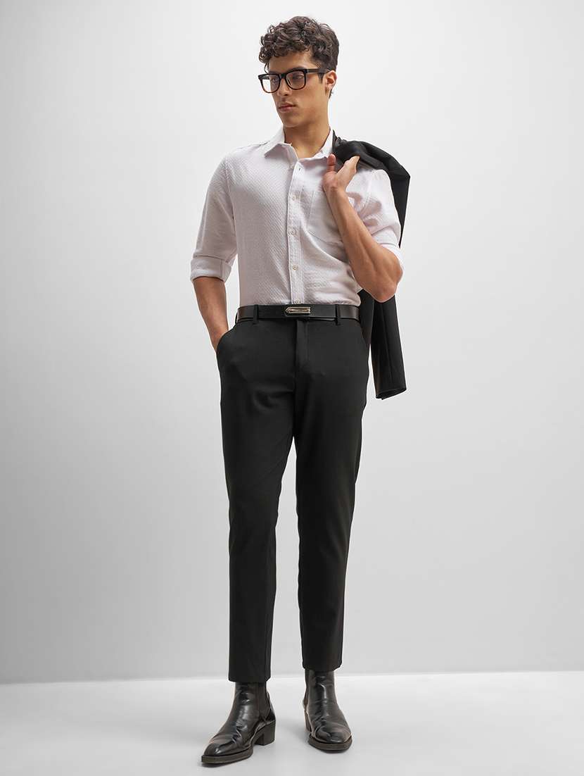 men black polyester chinos casual trouser - 22471326 -  Standard Image - 5
