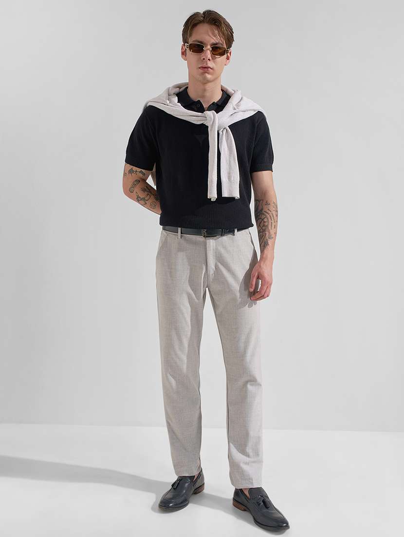 men grey polyester chinos casual trouser - 22471336 -  Standard Image - 5