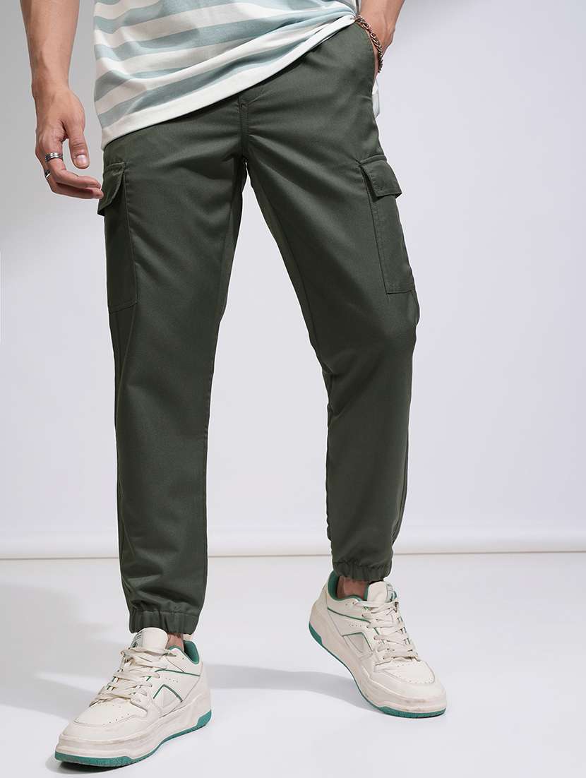men polyester chinos casual trouser