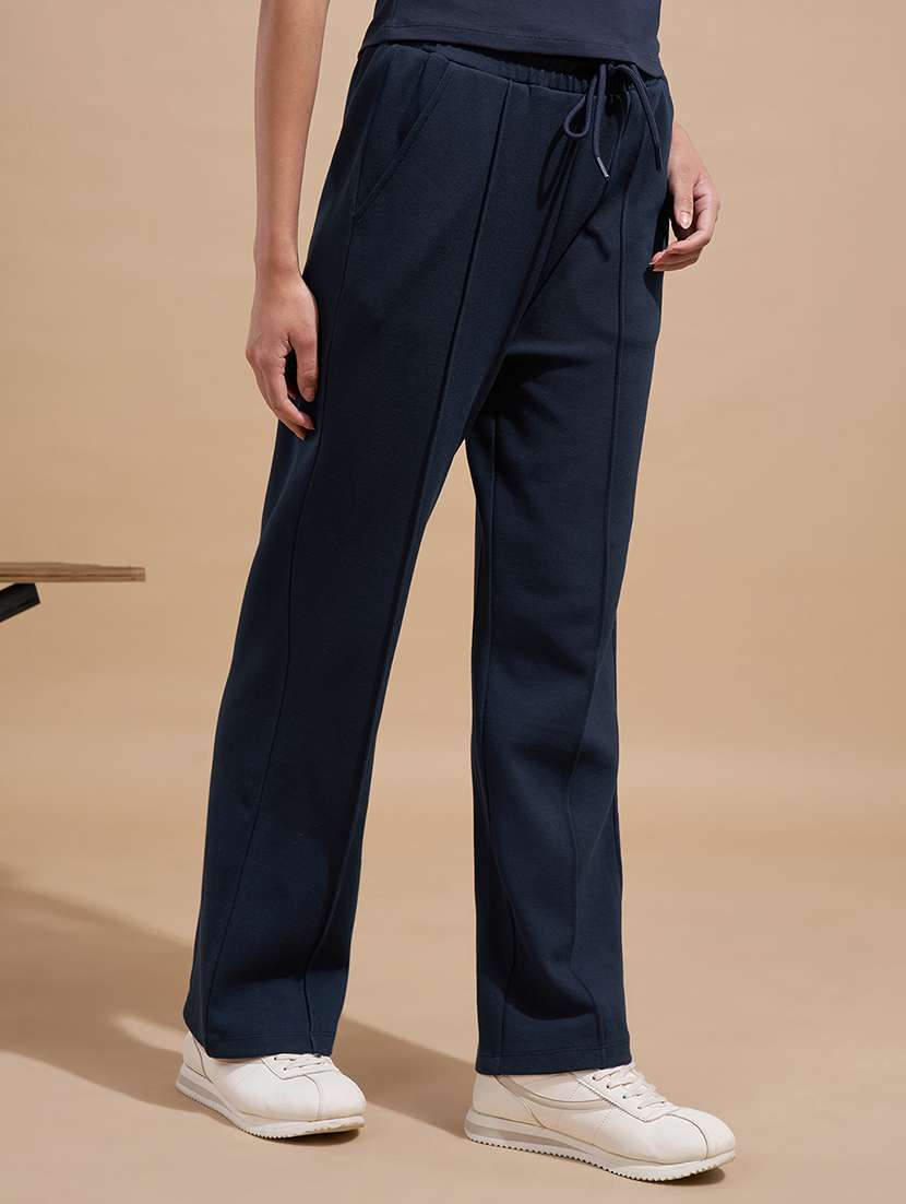 women navy blue cotton track pant - 22471344 -  Standard Image - 3