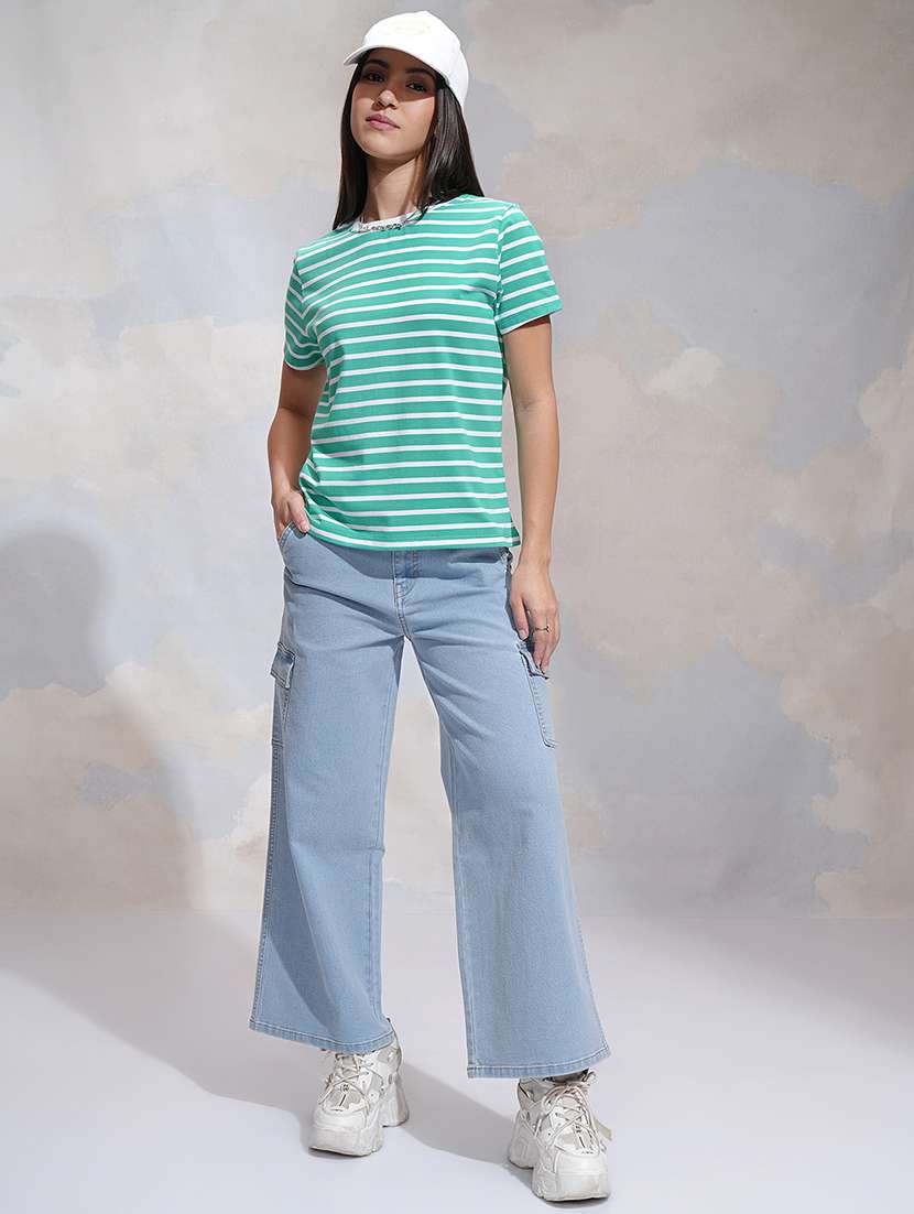 women blue cotton jean - 22471368 -  Standard Image - 5