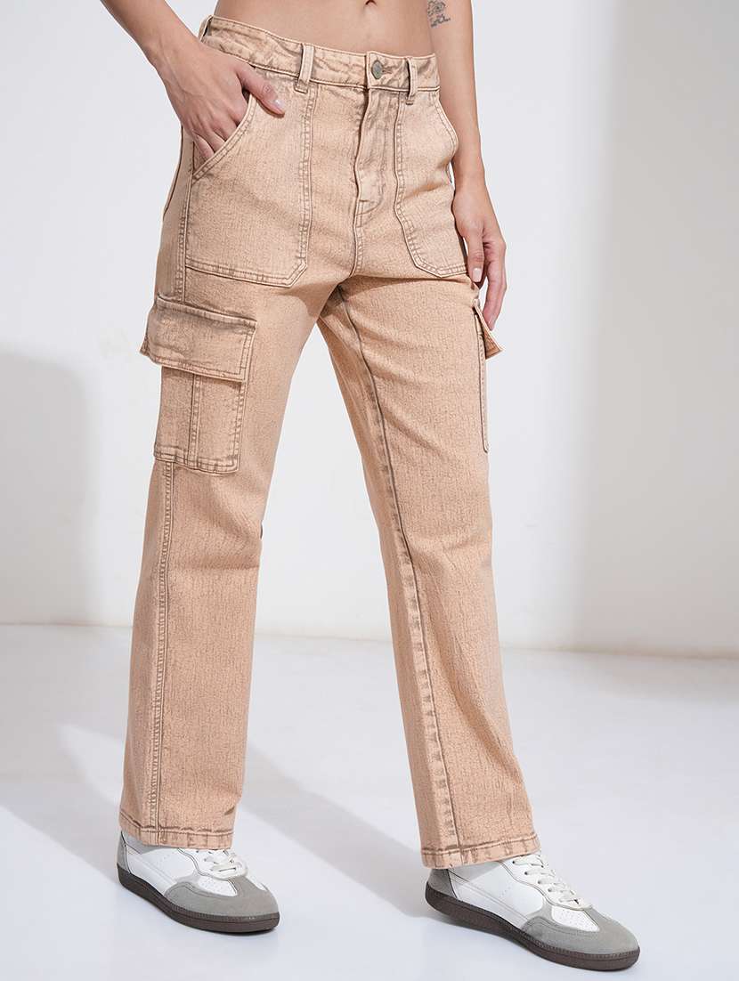 women peach cotton jeans - 22471373 -  Standard Image - 3