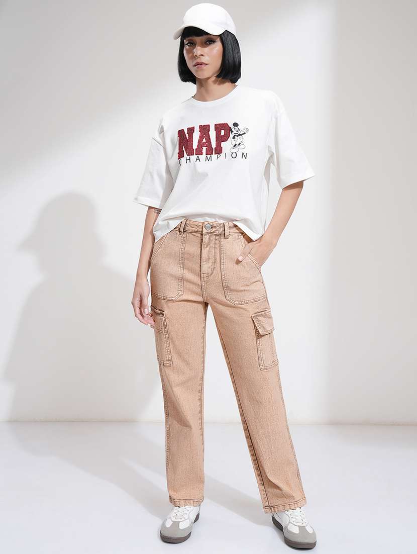 women peach cotton jeans - 22471373 -  Standard Image - 5