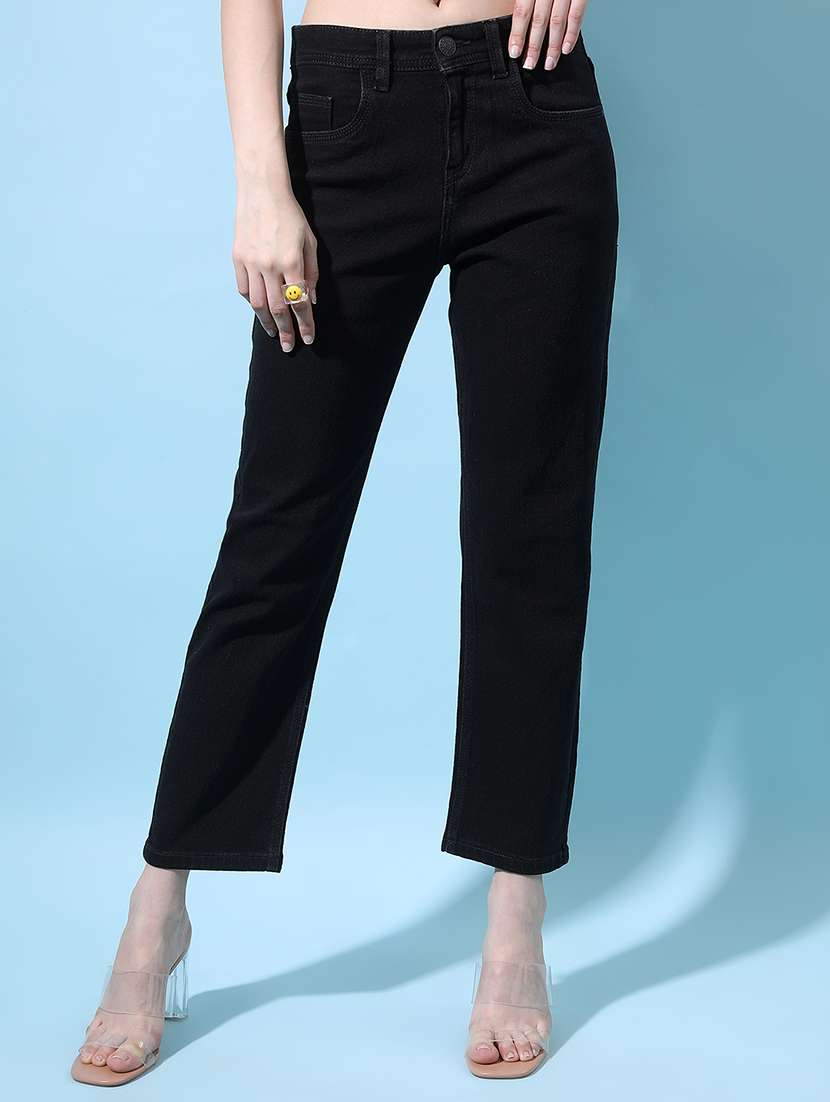 women black cotton jeans