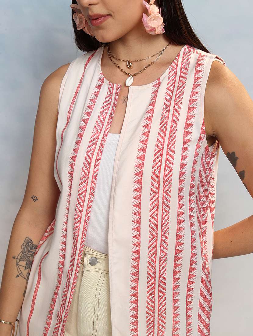 women printed viscose regular sleeveless women shrug - 22471394 -  Standard Image - 5