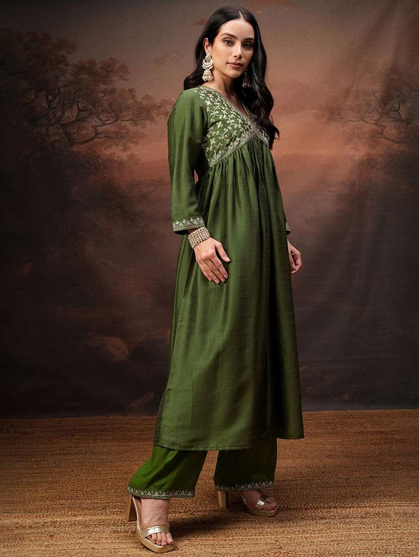 women purple kurta palazzo set set - 22471438 -  Standard Image - 3