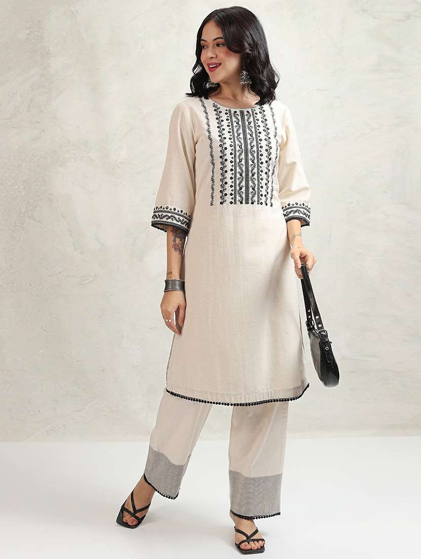 women white kurta pant set