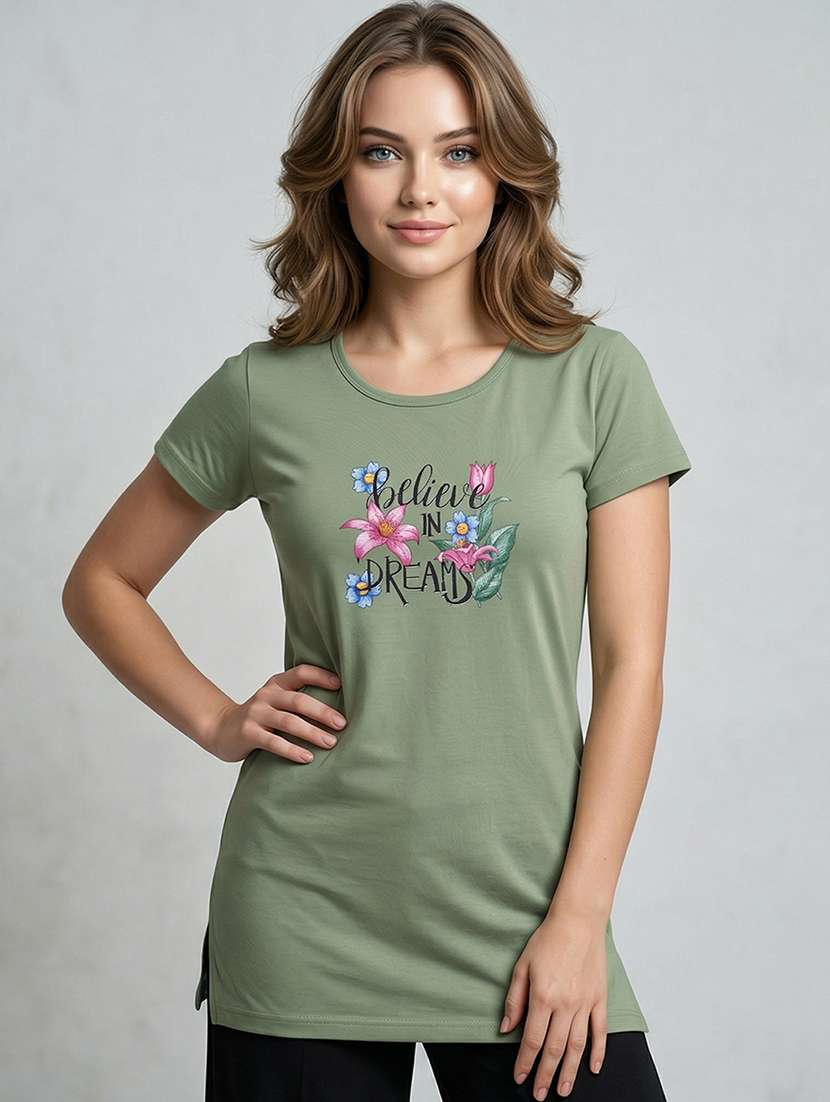 women printed short sleeve loungwear t-shirt