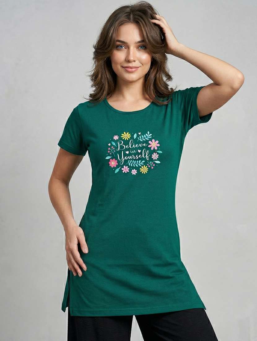 women printed short sleeve loungwear t-shirt