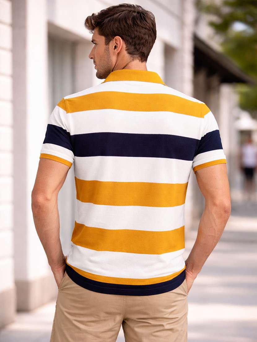 men multi colored cotton blend color block t-shirt - 22471566 -  Standard Image - 3