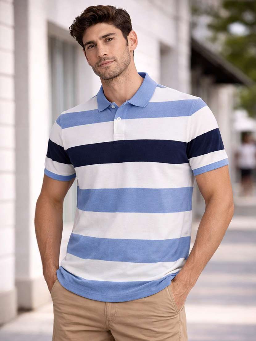mens multi colored cotton blend color block t-shirt