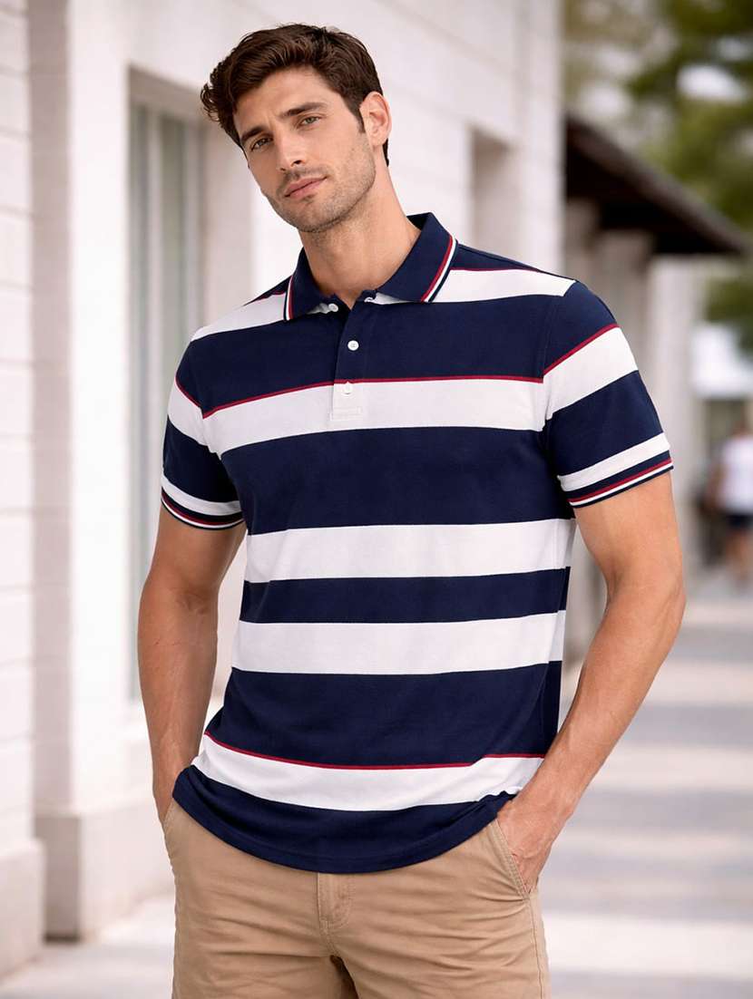 men multi colored cotton blend color block t-shirt