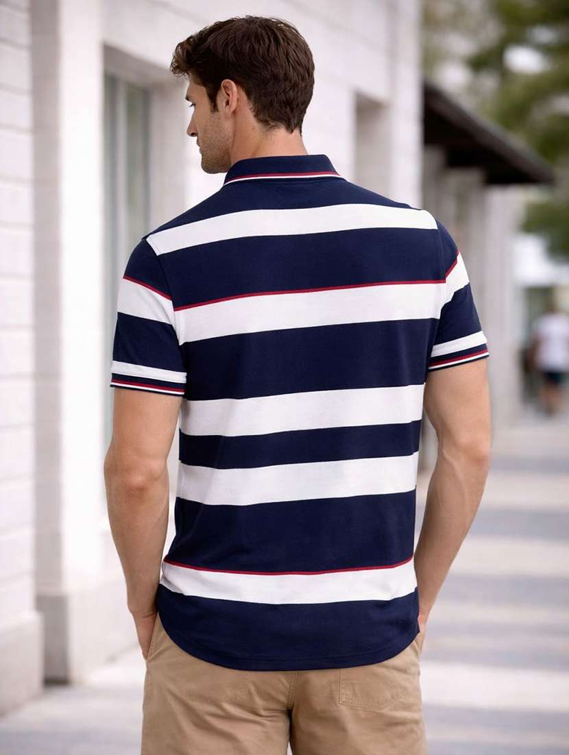 men multi colored cotton blend color block t-shirt - 22471568 -  Standard Image - 3