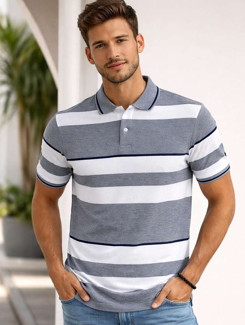 men multi colored cotton blend color block t-shirt