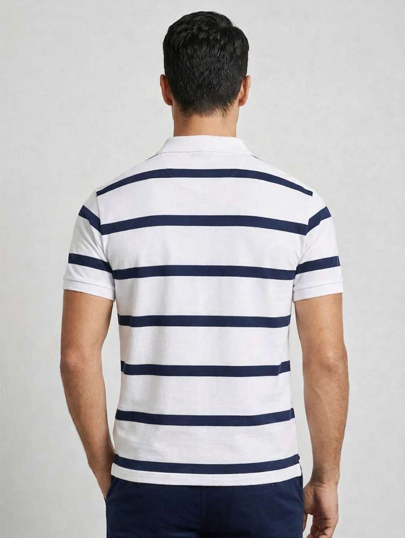 men striped short sleeve regular fit polo t-shirt - 22471570 -  Standard Image - 3