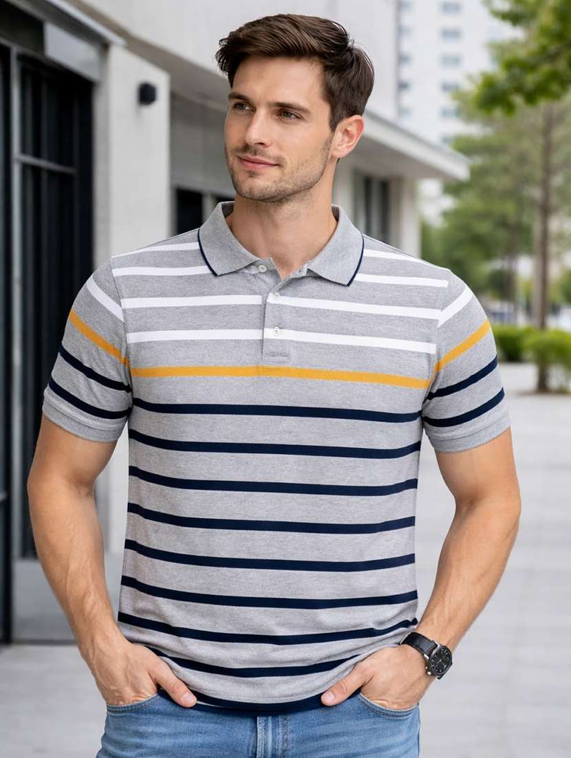 men multi colored cotton blend color block t-shirt