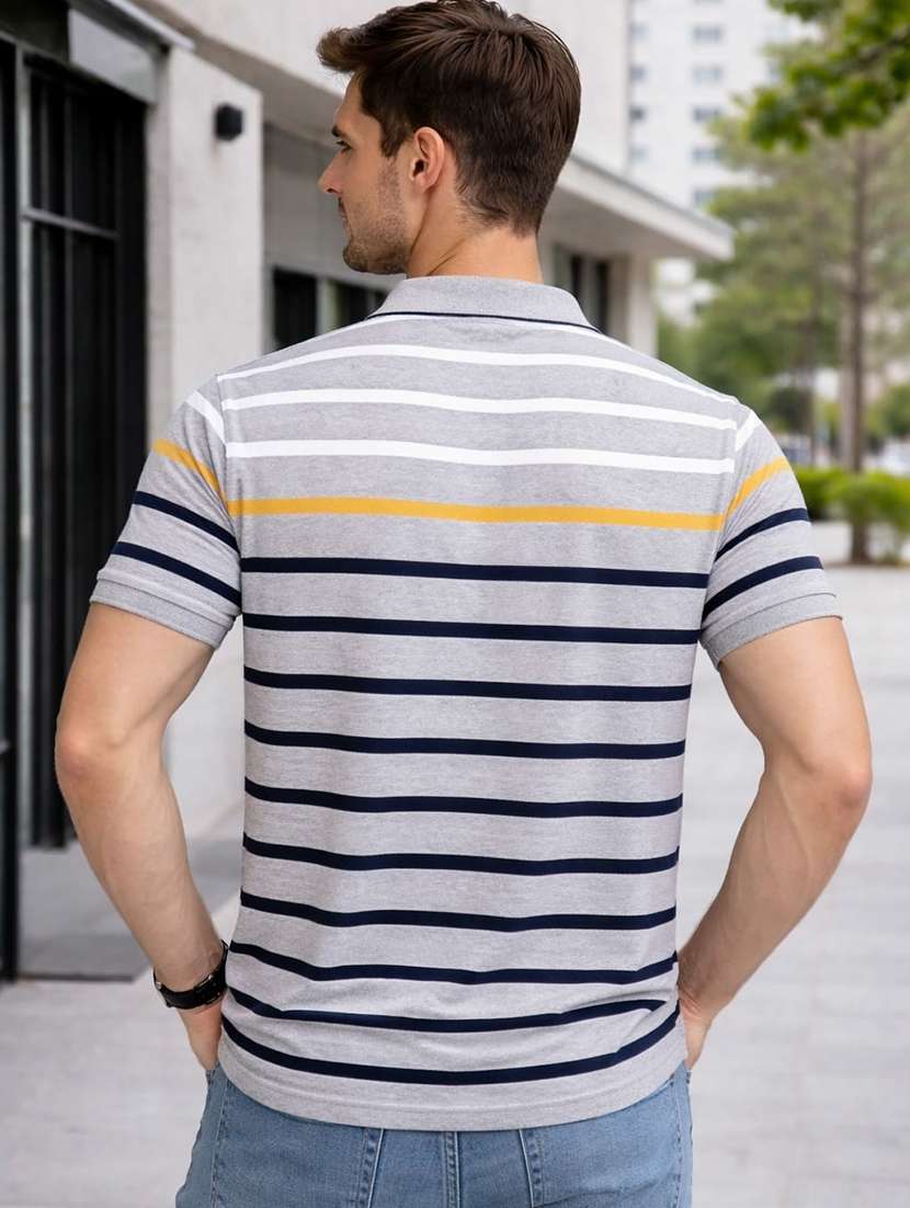 men multi colored cotton blend color block t-shirt - 22471574 -  Standard Image - 3