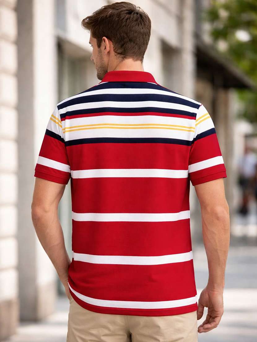 men multi colored cotton blend color block t-shirt - 22471575 -  Standard Image - 3