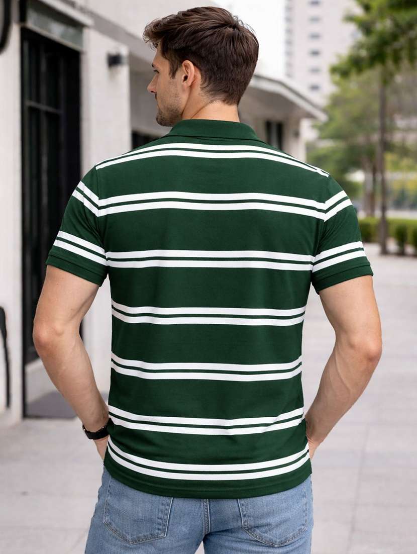 men green colored cotton blend color block t-shirt - 22471576 -  Standard Image - 3